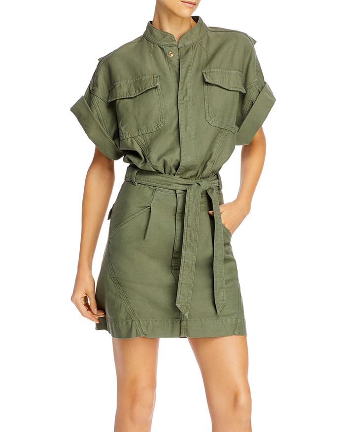 FRAME TWISTED UTILITY SHIRT DRESS