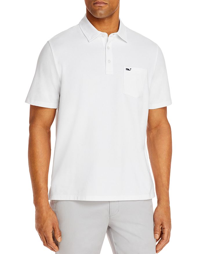 Vineyard Vines Regular Fit Stretch Pique Polo In White Cap