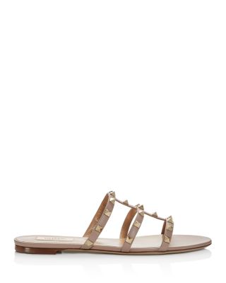 rockstud caged flat slide sandal