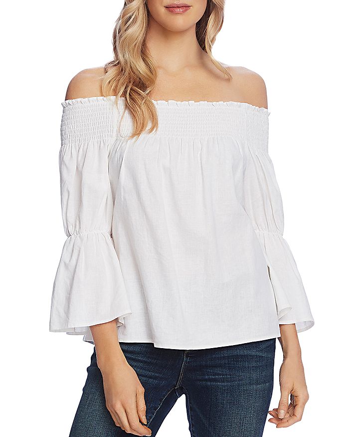 VINCE CAMUTO OFF-THE-SHOULDER BELL-SLEEVE TOP,9130018