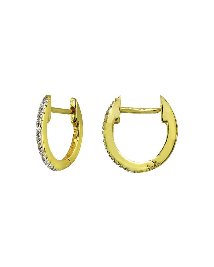Bloomingdale's Marc & Marcella X  Diamond Oval Huggie Hoop Earrings In Gold-plated Sterling Silver Or In White/gold
