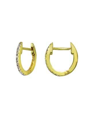 Bloomingdale's Diamond Oval Huggie Hoop Earrings in Gold-Plated ...