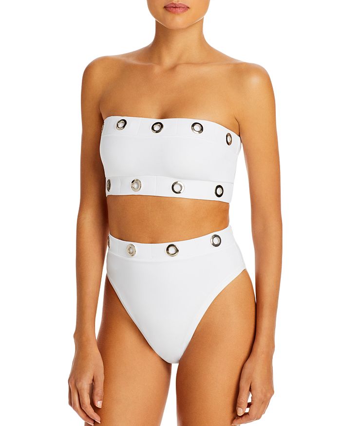 Oye Swimwear Arya Bikini Top & Bikini Bottom Set In White
