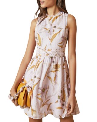 ted baker yellow skater dress Women's TED BAKER Canary Yellow Sleeveless Skater Dress Size 2 Fit & Flare