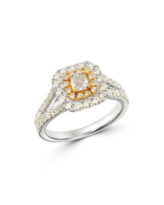 Bloomingdale's - Diamond Halo Engagement Ring in 18K Yellow & White Gold - 100% Exclusive