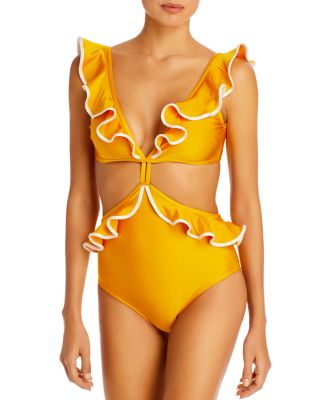 ワンピース [OVERDUE FLAIR] Ruffle Trimming One-Piece (+scrunchie set) Rylee + Cru Ruffle One-Piece - Gardenia – Hopscotch Kids OR
