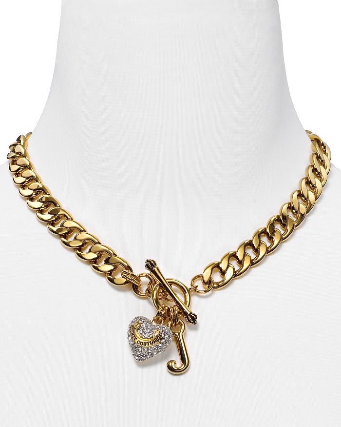 Juicy Couture Black Label Juicy Couture Gold-Tone and Pavé Starter Necklace,  16L