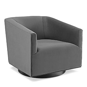 Modway Twist Accent Lounge Performance Velvet Swivel Chair In Gray