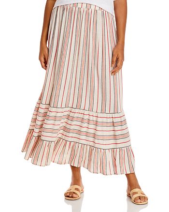 AQUA Curve Tiered Striped Skirt - 100% Exclusive | Bloomingdale's