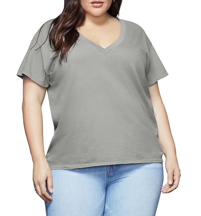 Good American V-neck Cotton Tee In Sage