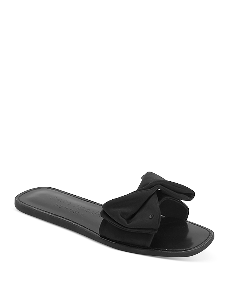 Kate Spade Bikini Bow Slide Sandals In Black