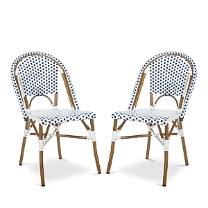 Safavieh Salcha Indoor-outdoor French Bistro Side Chair, Set Of Two In Blue/white/light Brown