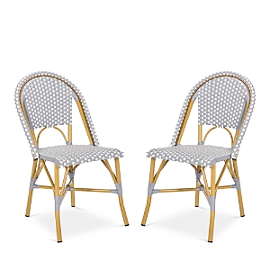 Safavieh Salcha Indoor-outdoor French Bistro Side Chair, Set Of Two In White/gray/light Brown