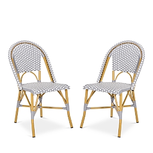 Safavieh Salcha Indoor-outdoor French Bistro Side Chair, Set Of Two In White/gray/light Brown