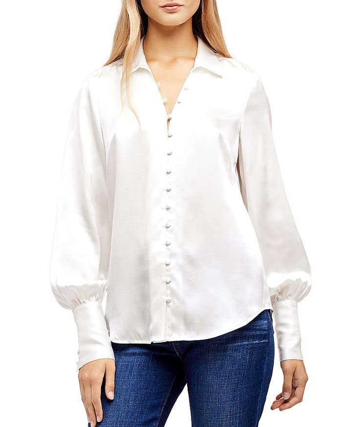 L AGENCE L'AGENCE NAOMI SILK BALLOON-SLEEVE BLOUSE,4847CLW