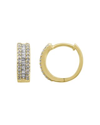 Bloomingdale's Fine Collection - Diamond Baguette Hoop Earrings in 14K Yellow Gold, 0.25 ct. t.w. - Exclusive