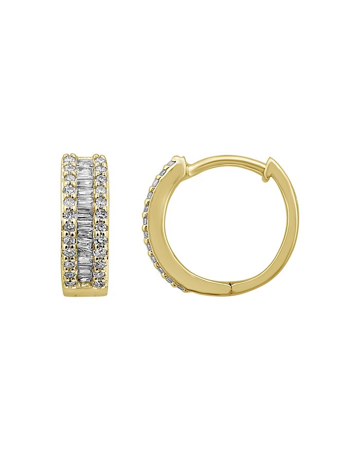 Bloomingdale's Diamond Baguette Hoop Earrings in 14K Yellow Gold, 0.25