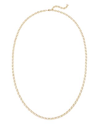 18K Yellow Gold Ribbon Chain Necklace, 32&amp;quot;