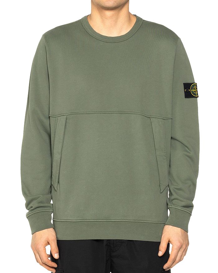 Stone Island Cotton Relaxed Fit Sweatshirt In Olive