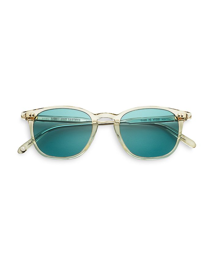 Garrett Leight Unisex Clark Square Sunglasses, 47mm In Pure Glass/neon Mint