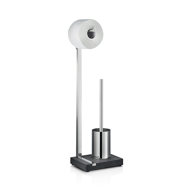 Blomus Menoto Toilet Paper Holder & Brush In Silver