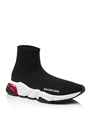 Balenciaga Women's Speed Light Clear Sock Sneakers In Black