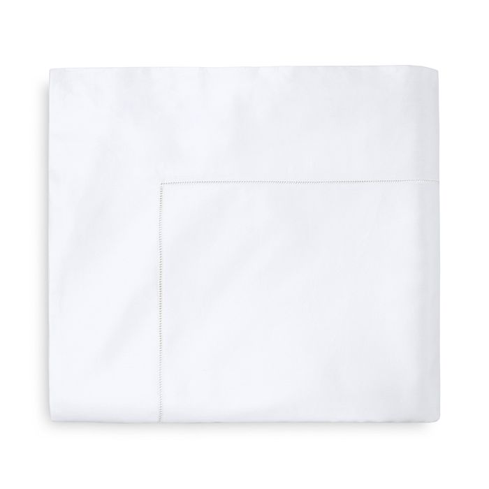 Sferra Savio Flat Sheet, Full/queen In White