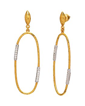 Gurhan - 22K Yellow Gold & 18K White Gold Diamond Pavé Oval Drop Earrings