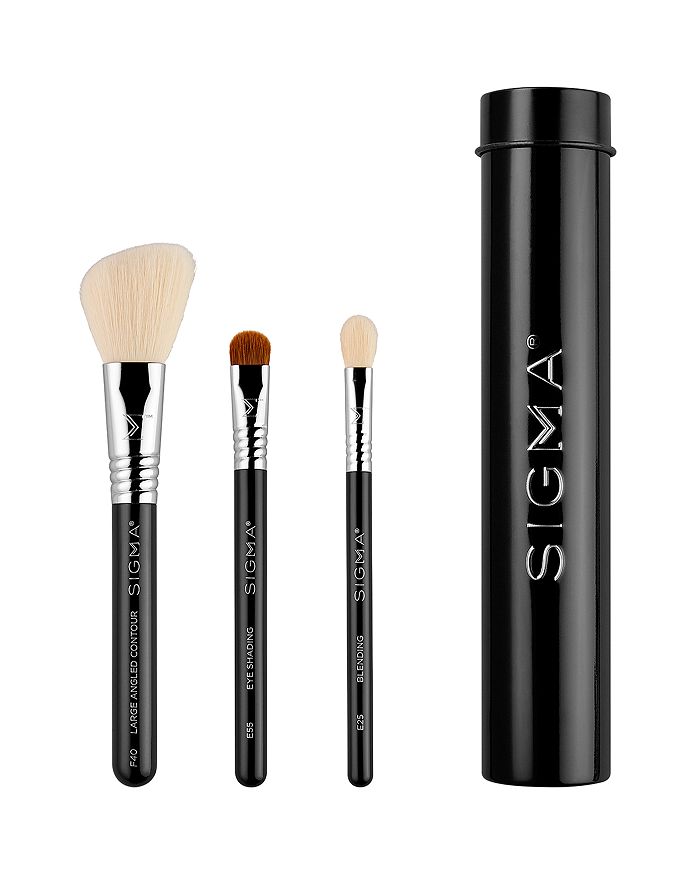 Shop Sigma Beauty Essential Trio Brush Set In Black