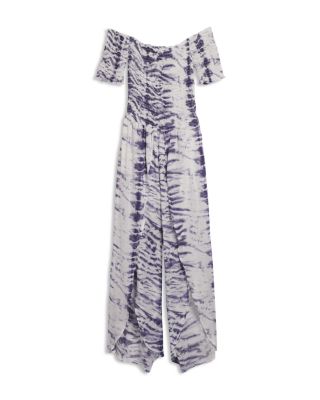 smocked off the shoulder jumpsuit