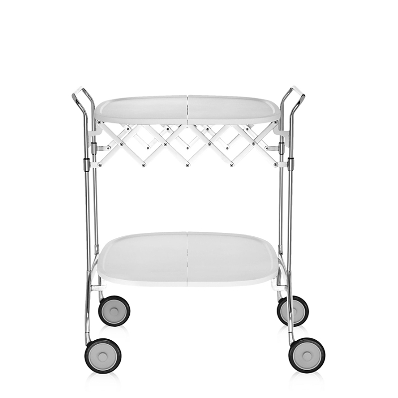 Kartell Gastone Folding Bar Cart In White