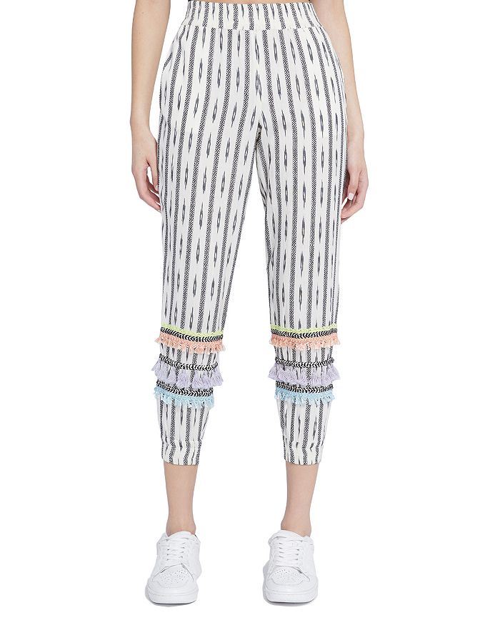 Alice And Olivia Alice + Olivia Pete Embellished Jogger Pants In Off White/black Multi