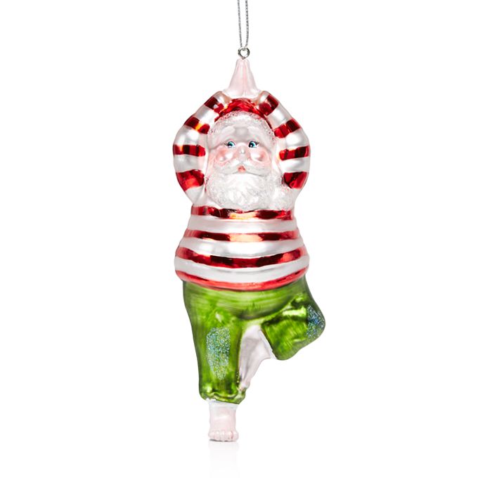 Bloomingdale's Glass Yoga Santa Ornament - 100% Exclusive
