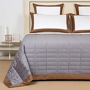 Frette Rectangular Quilt, King In Slate Gray/camel