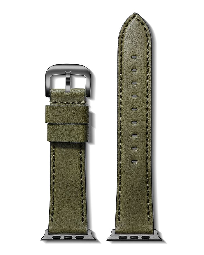Shinola Essex Leather Strap For Apple Watch, 24mm In Spruce