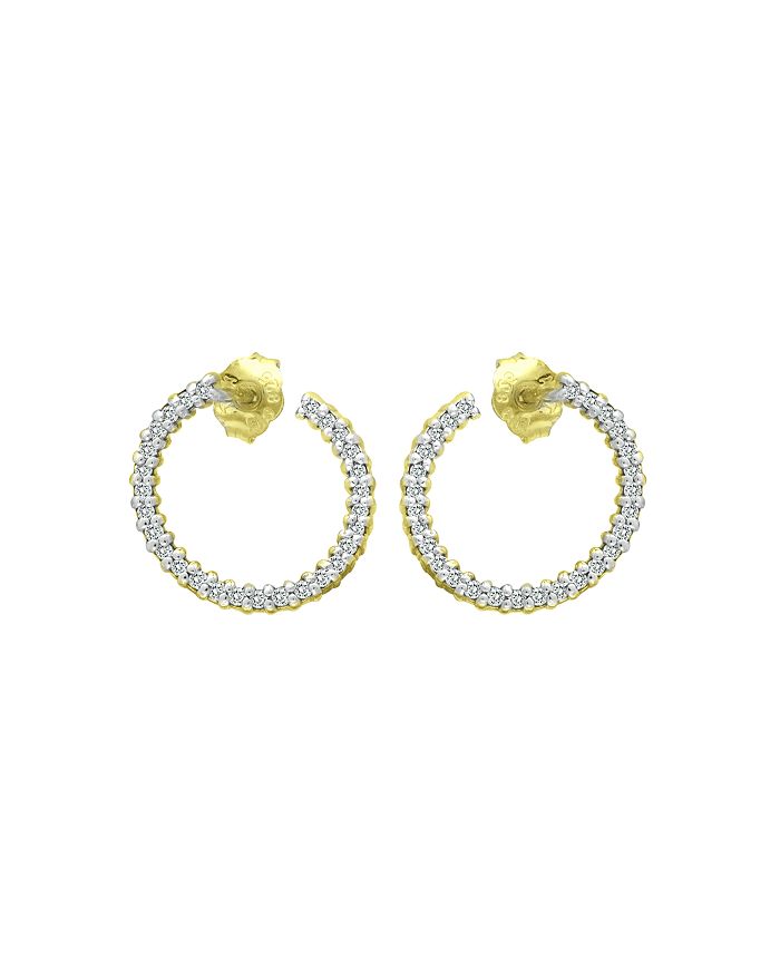 Bloomingdale's Marc & Marcella X  Diamond Front To Back Hoop Earrings In Sterling Silver & Gold Tone