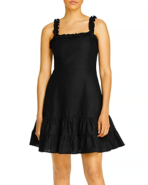 Aqua Ruffled Strap Mini Dress - 100% Exclusive In Black