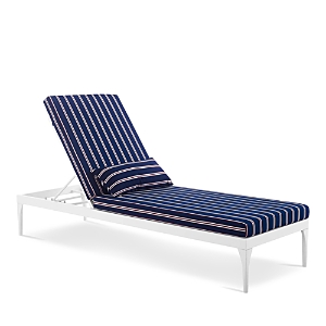 Modway Perspective Cushion Outdoor Patio Chaise Lounge Chair In White Striped Navy
