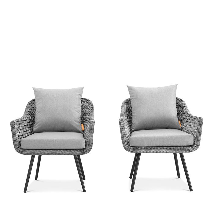 Shop Modway Endeavor Outdoor Patio Wicker Rattan Armchair, Set Of 2 In Gray