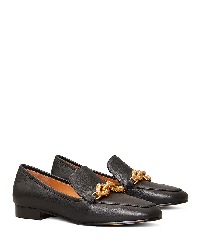 Tory Burch Jessa Embellished Leather Loafers In Perfect Black