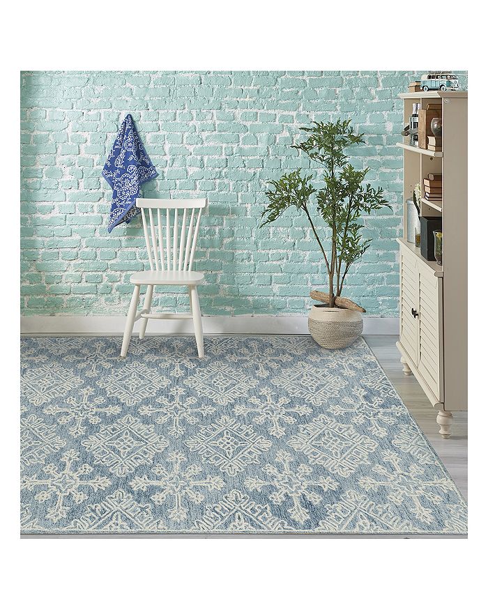 Amer Rugs Boston Bos-35 Mist 5' X 7'6" Area Rug In Blue