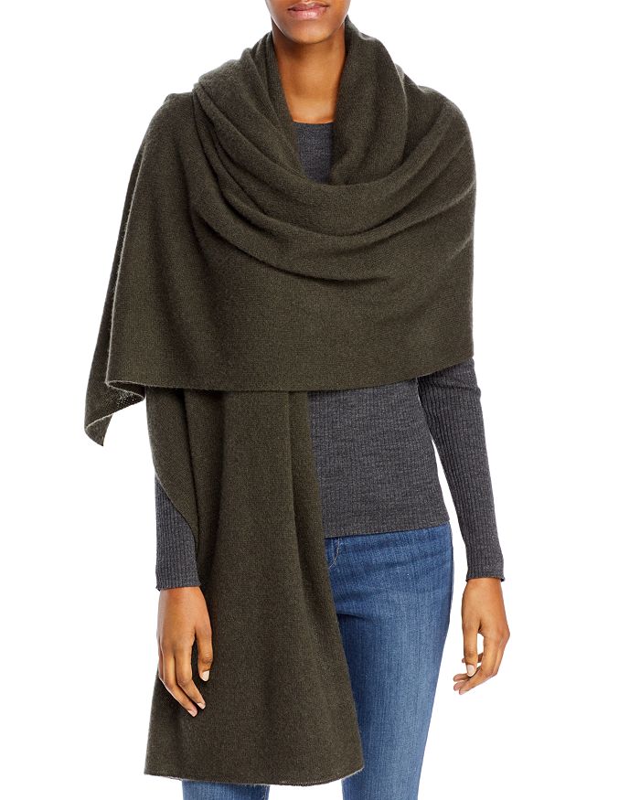 C By Bloomingdale's Cashmere Travel Wrap - 100% Exclusive In Dark Olive