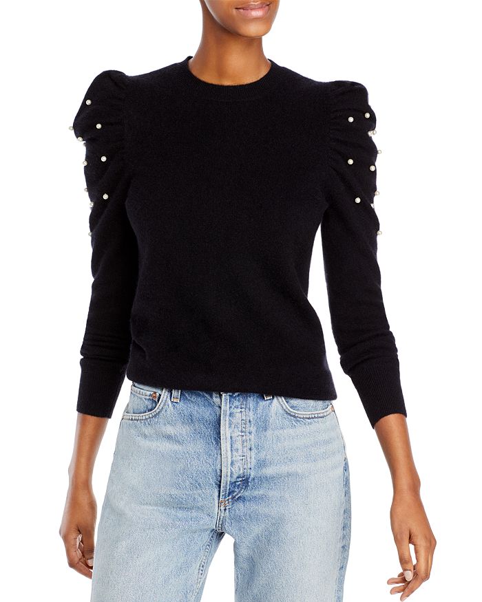 AQUA Embellished Puff Sleeve Cashmere Sweater 100 Exclusive
