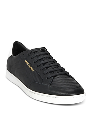 Saint Laurent Men's Sl 10 Perforated Leather Low-top Sneakers In Optic White