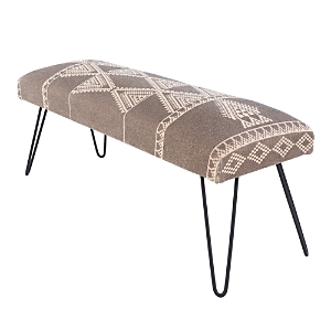 Photos - Other Furniture Surya Asmara Upholstered Bench Medium Gray/Beige RAM-001