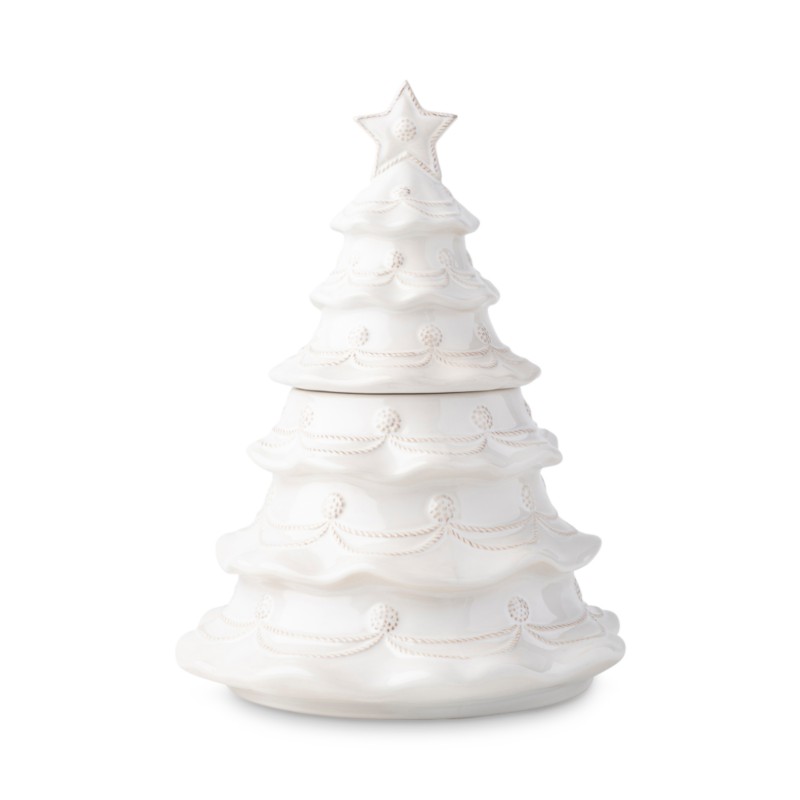 Juliska Berry & Thread Whitewash Christmas Tree Cookie Jar in White Wash