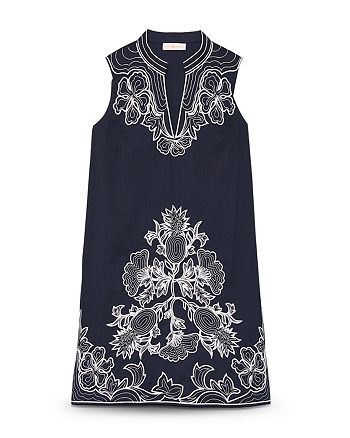 Tory Burch Embroidered Sleeveless Tunic Dress | Bloomingdale's