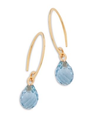 Bloomingdale's Fine Collection - Blue Topaz Briolette Mini Sweep Drop Earrings in 14K Yellow Gold - Exclusive