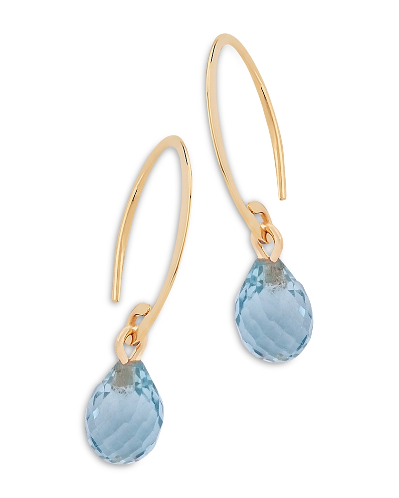 Bloomingdale's Fine Collection Blue Topaz Briolette Mini Sweep Drop Earrings in 14K Yellow Gold
