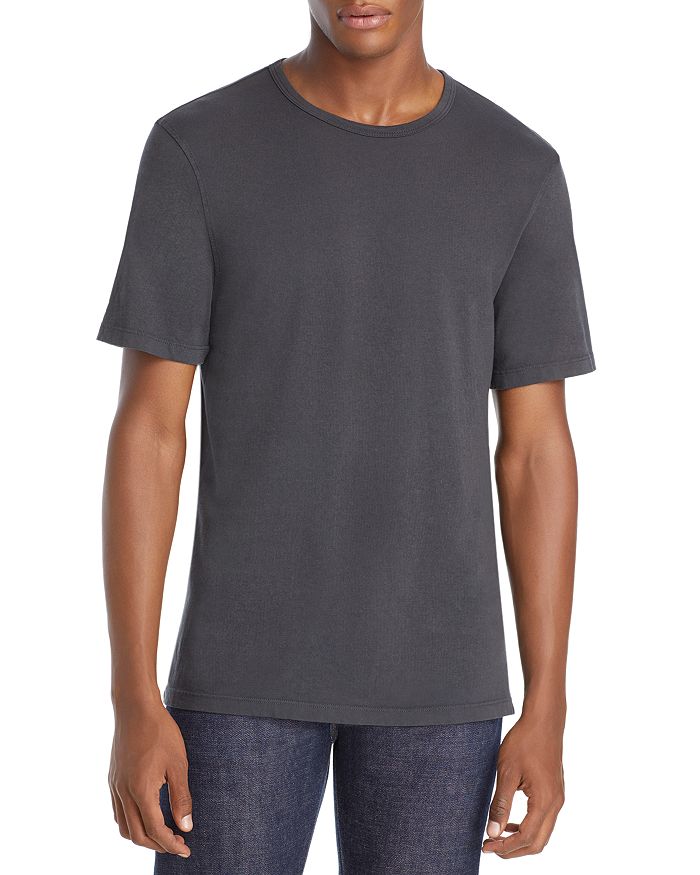 Vince Garment Dyed Crewneck Tee In Washed Black